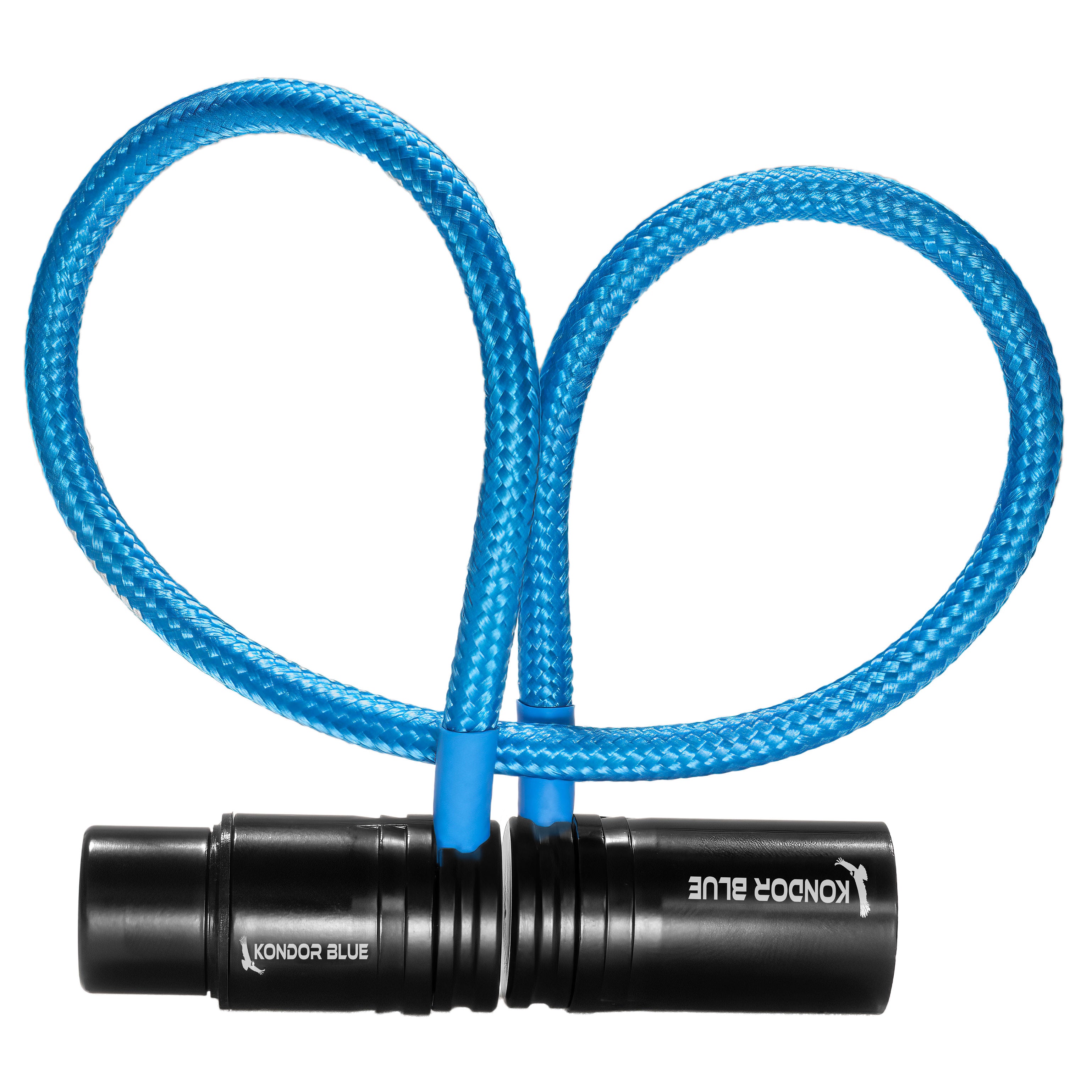 16” Straight Low Profile Right Angle XLR Cable – Kondor Blue