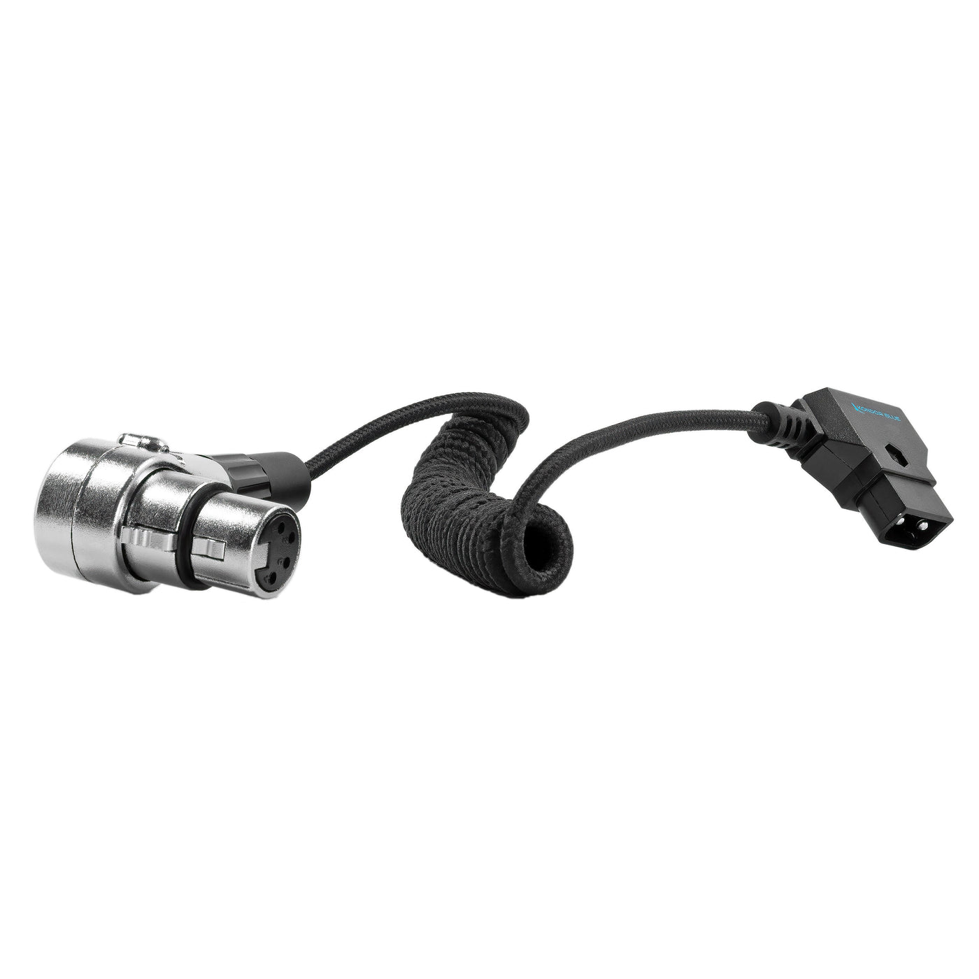 D-Tap to 4 Pin XLR Female Right Angle Coiled Power Cable Sony Venice/Burano