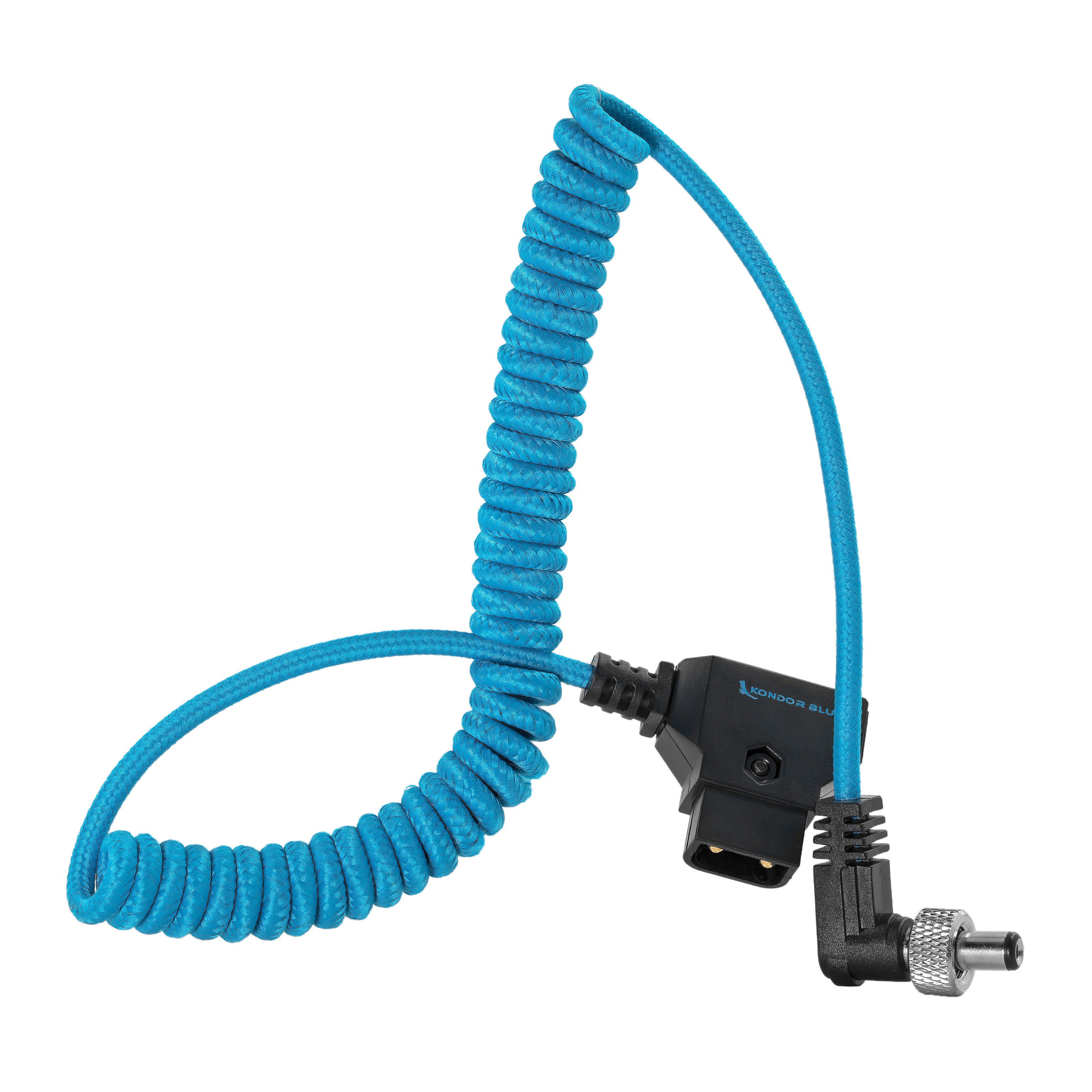 2.1 mm DC to D-Tap Right-Angle Coiled Power Cable - Locking