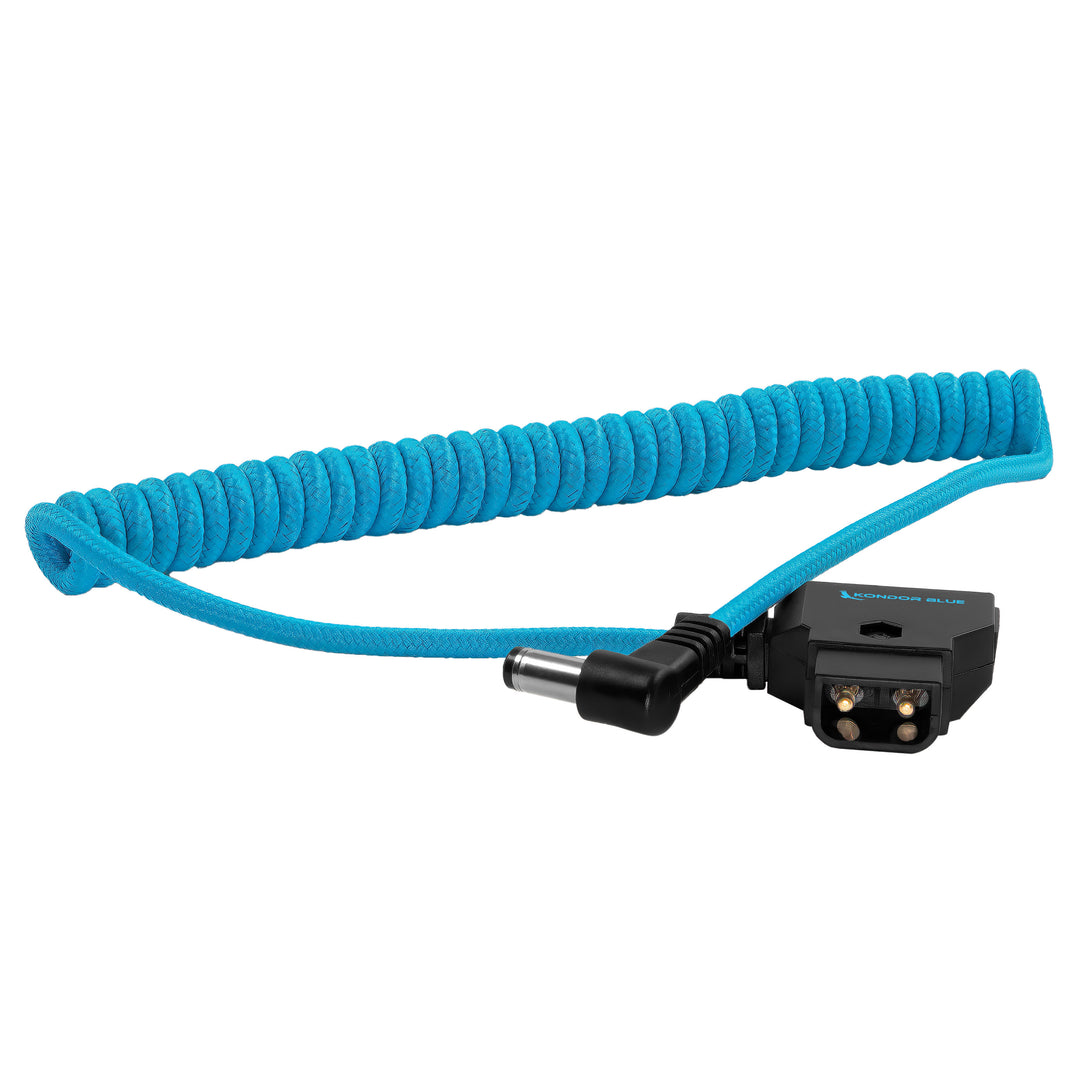 D-Tap to DC Right-Angle Coiled Power Cable | Kondor Blue D-Tap to DC Right-Angle Coiled Power Cable | Kondor Blue