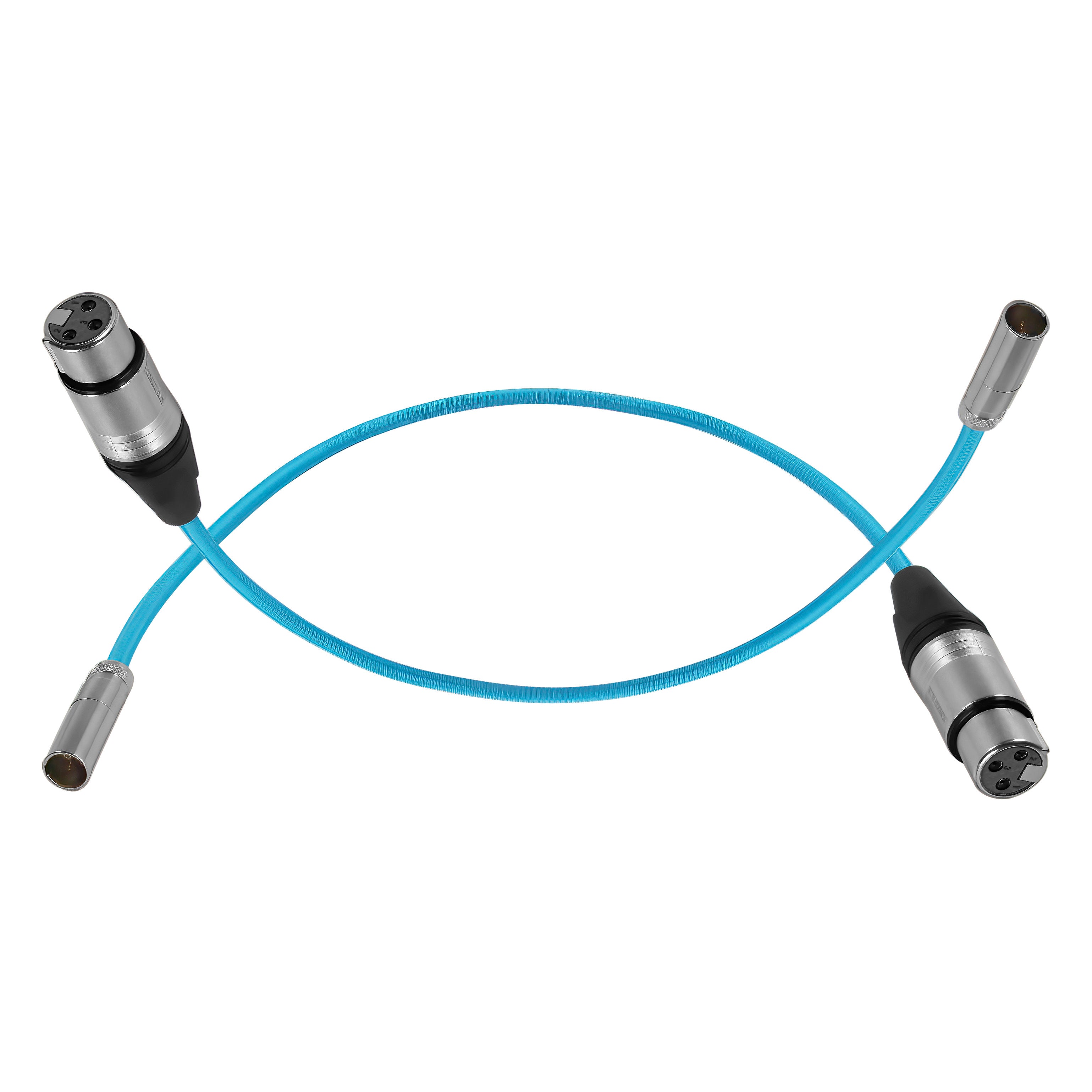 Mini XLR Male to XLR Female 16" Audio Cable (2 Pack)  for BMPCC & C70