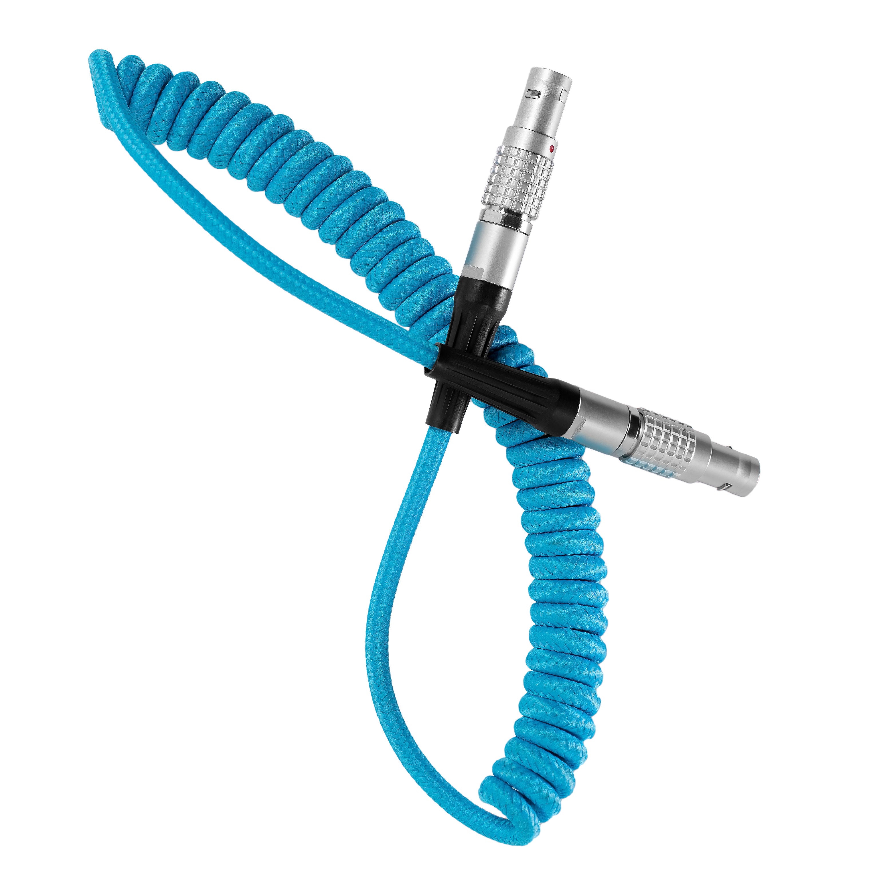 LEMO to LEMO 2 Pin 0B Male Coiled Power Cable for ARRI - PYXIS - Teradek