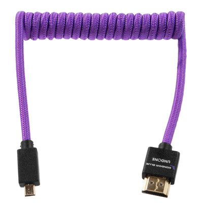 Gerald Undone MK2 Micro HDMI to Full HDMI Cable 12"-24" Coiled (Purple)