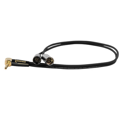 Dual Mini XLR Male to 3.5mm Stereo TRS Right Angle for BMPCC 6K Pro/C70/RODE Wireless Go II