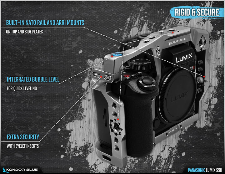 Panasonic Lumix S5II/X Cage – Modular Rig + Top Handle