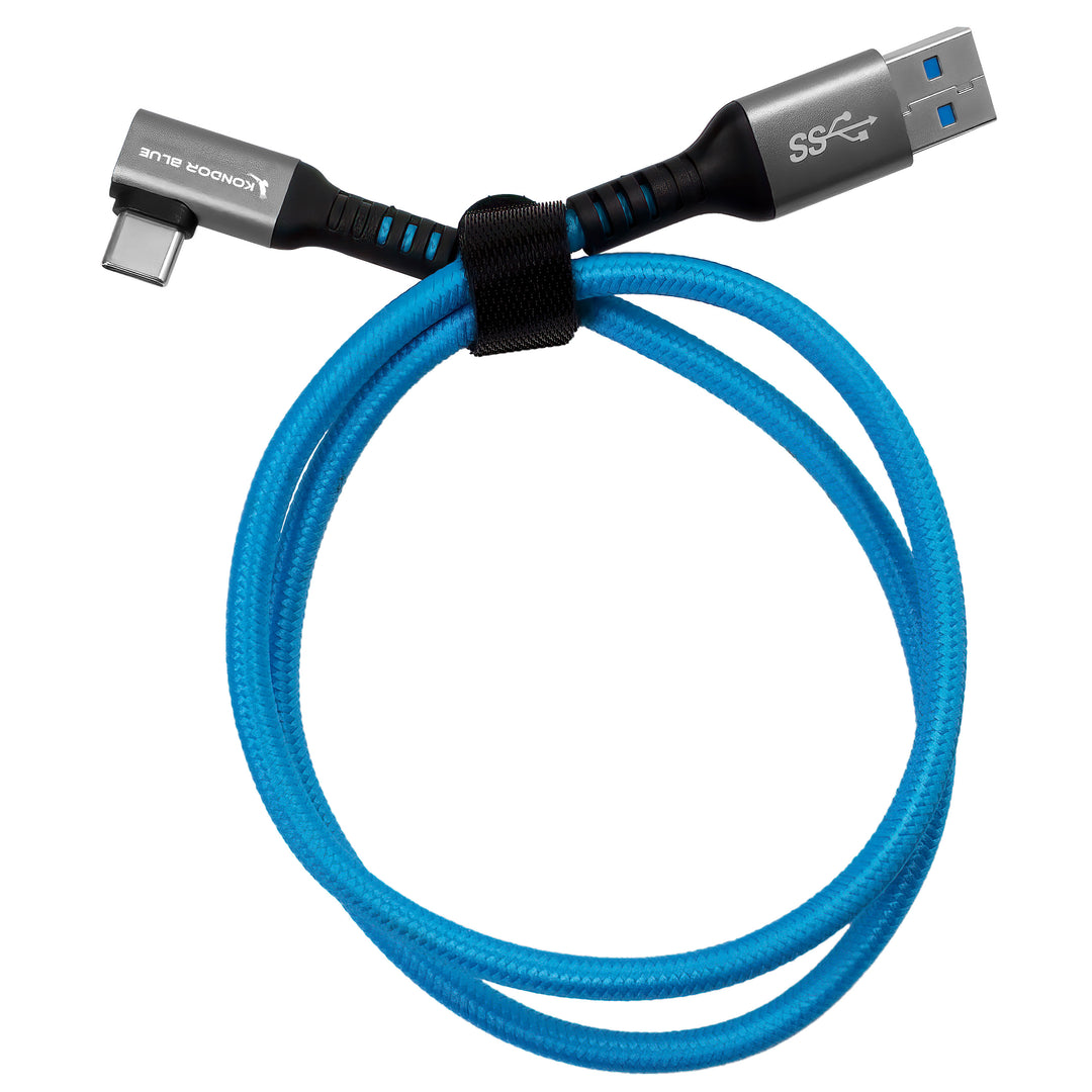 USB-A to Right-Angle USB-C Charging & Data Transfer Cable