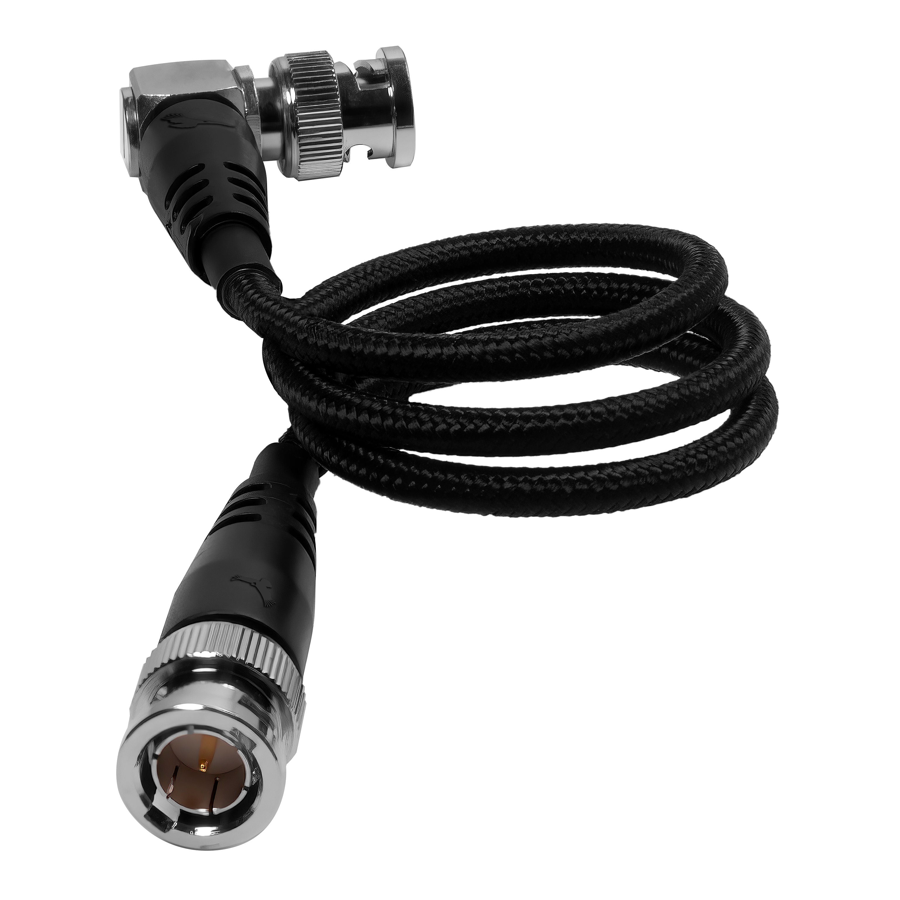 12G SDI Camera Cable with Straight to Right-Angle BNC Connectors