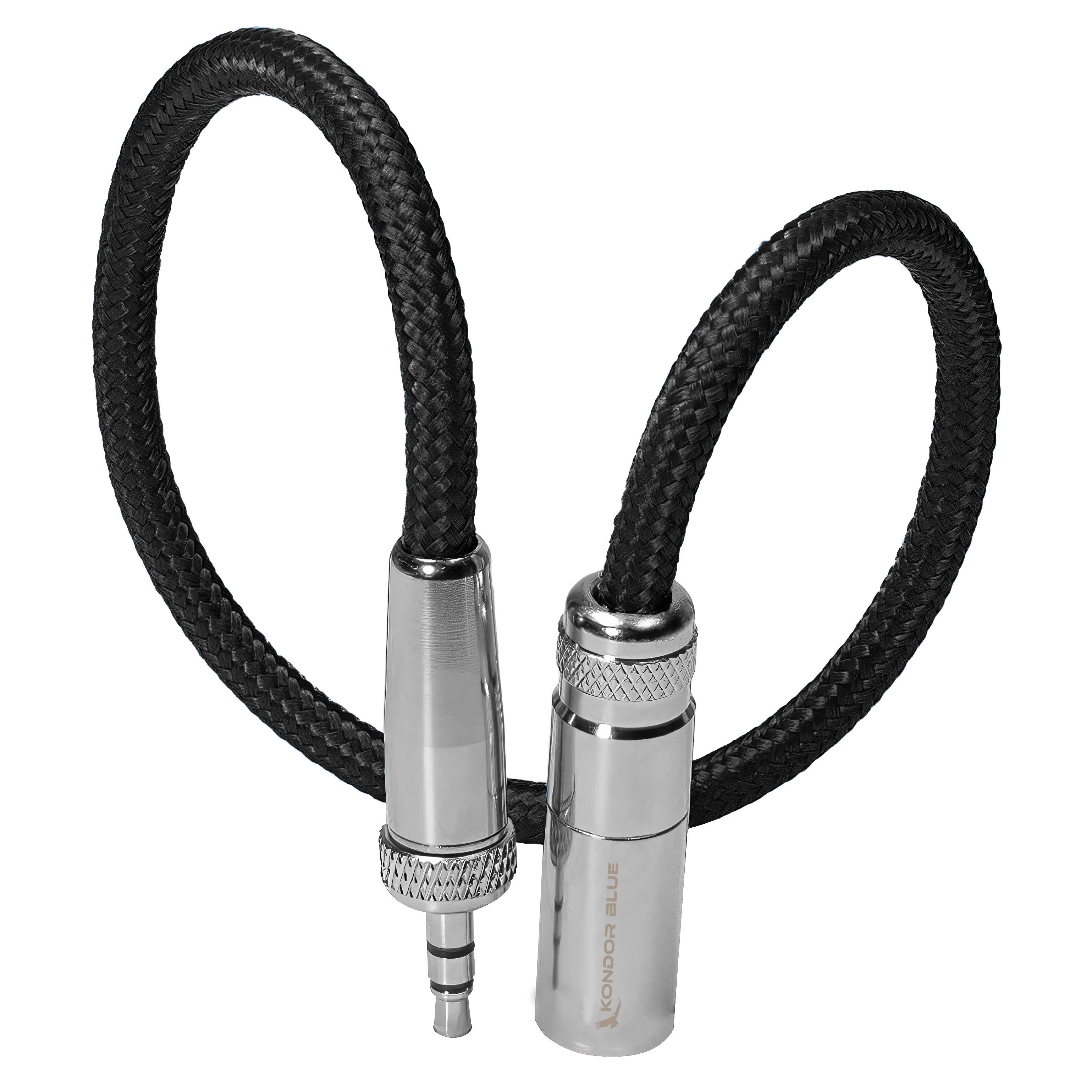 Mini XLR to 3.5mm TRS Locking Adapter Cable – 12 Inch | Kondor Blue