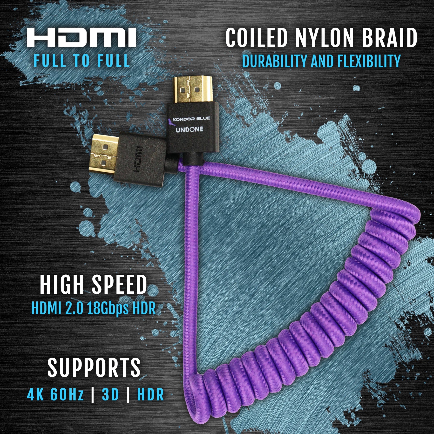 Câble HDMI double Afterglow 1m80 bleu et vert