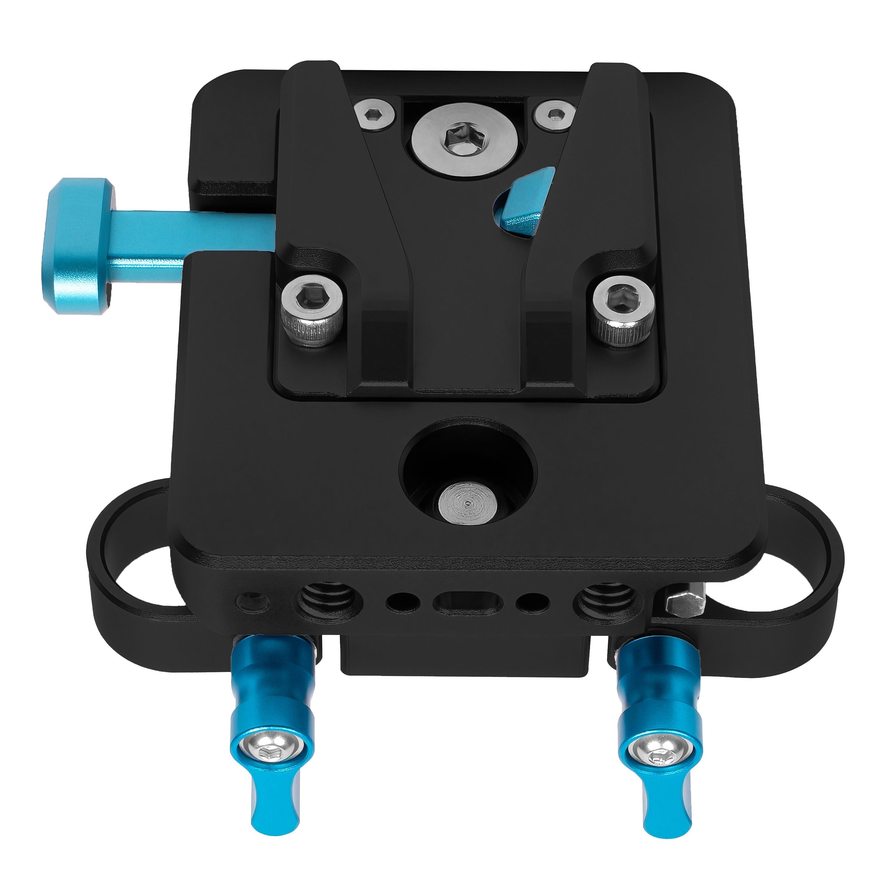 Mini V-Mount Battery Plate with Dual 15mm Rod Block – Kondor Blue