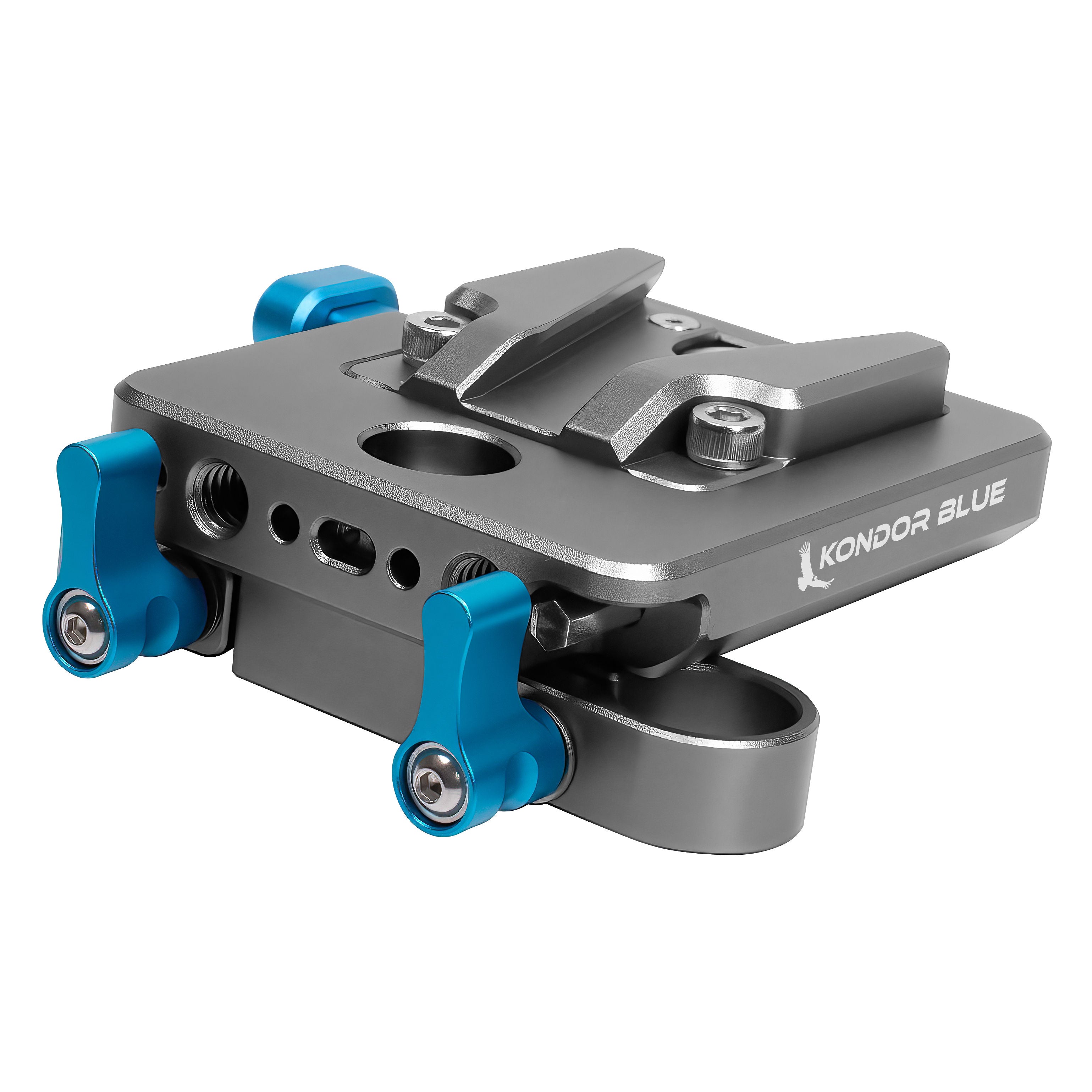 デジタルカメラ Kondor Blue Mini V-Mount Basic Rod Kit Mini V-Mount Battery Plate with Dual 15mm Rod Block – Kondor Blue
