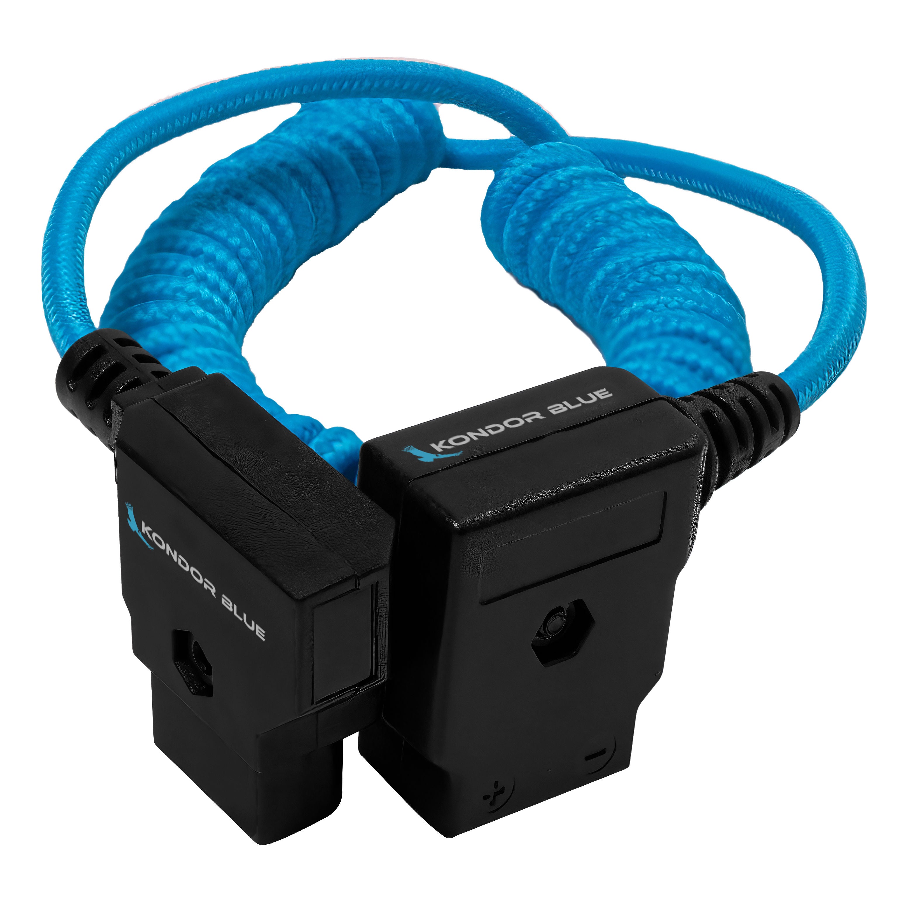 Coiled D-Tap Extension Cable - Male to Female | Kondor Blue