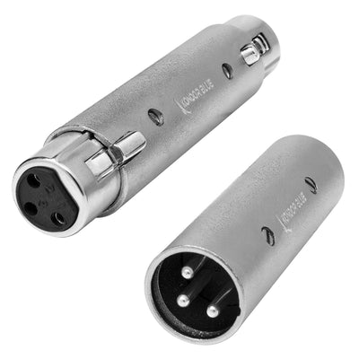 Pair of XLR Adapters Male to Male & Female to Female 3 Pin Adapters