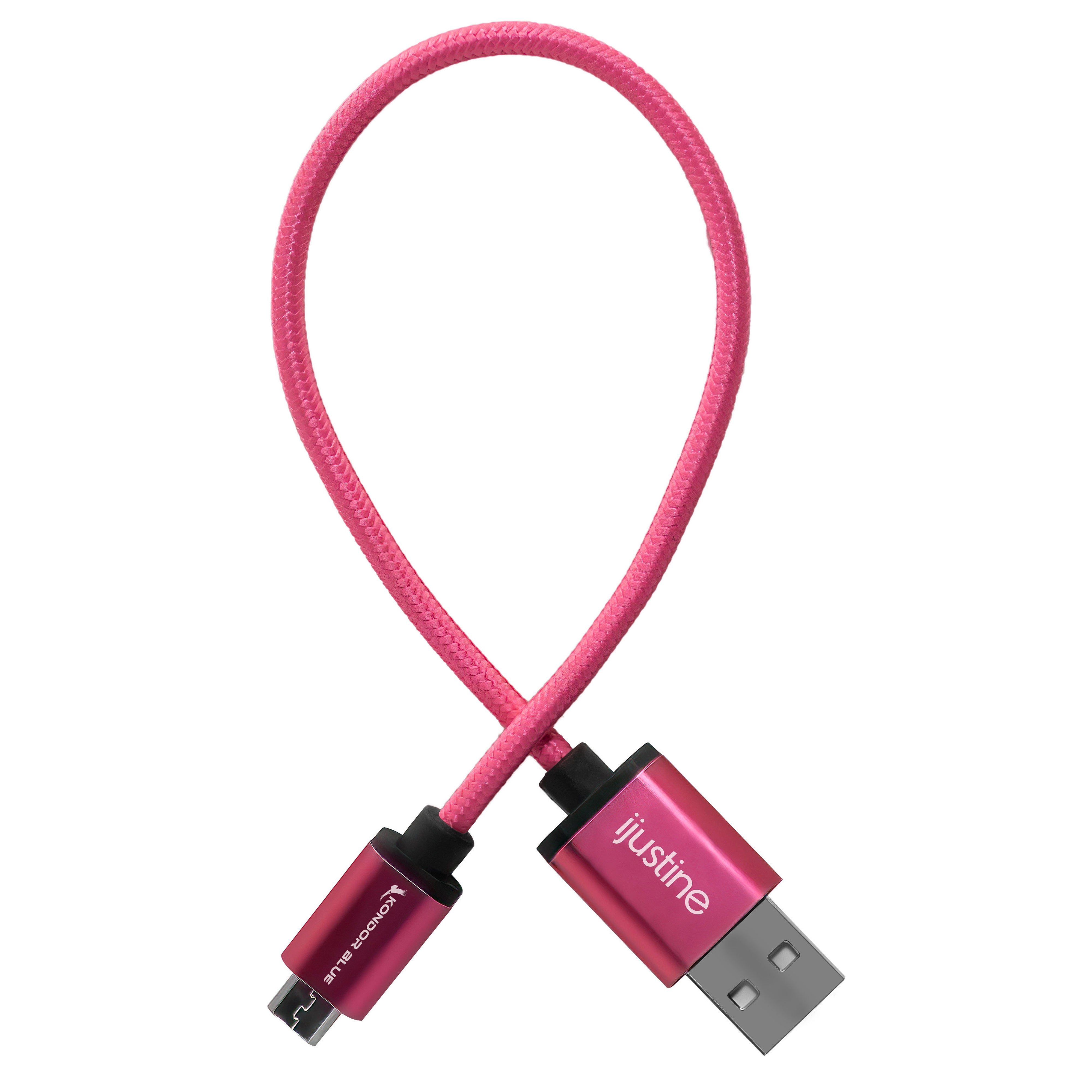 iJustine Pink Micro USB Cable – Fast Charge, Data, Durable