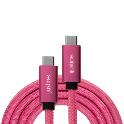 iJustine Pink Thunderbolt 4 Compatible USB 4.0 Type C 8K Cable Blazing 40G Speeds 240W