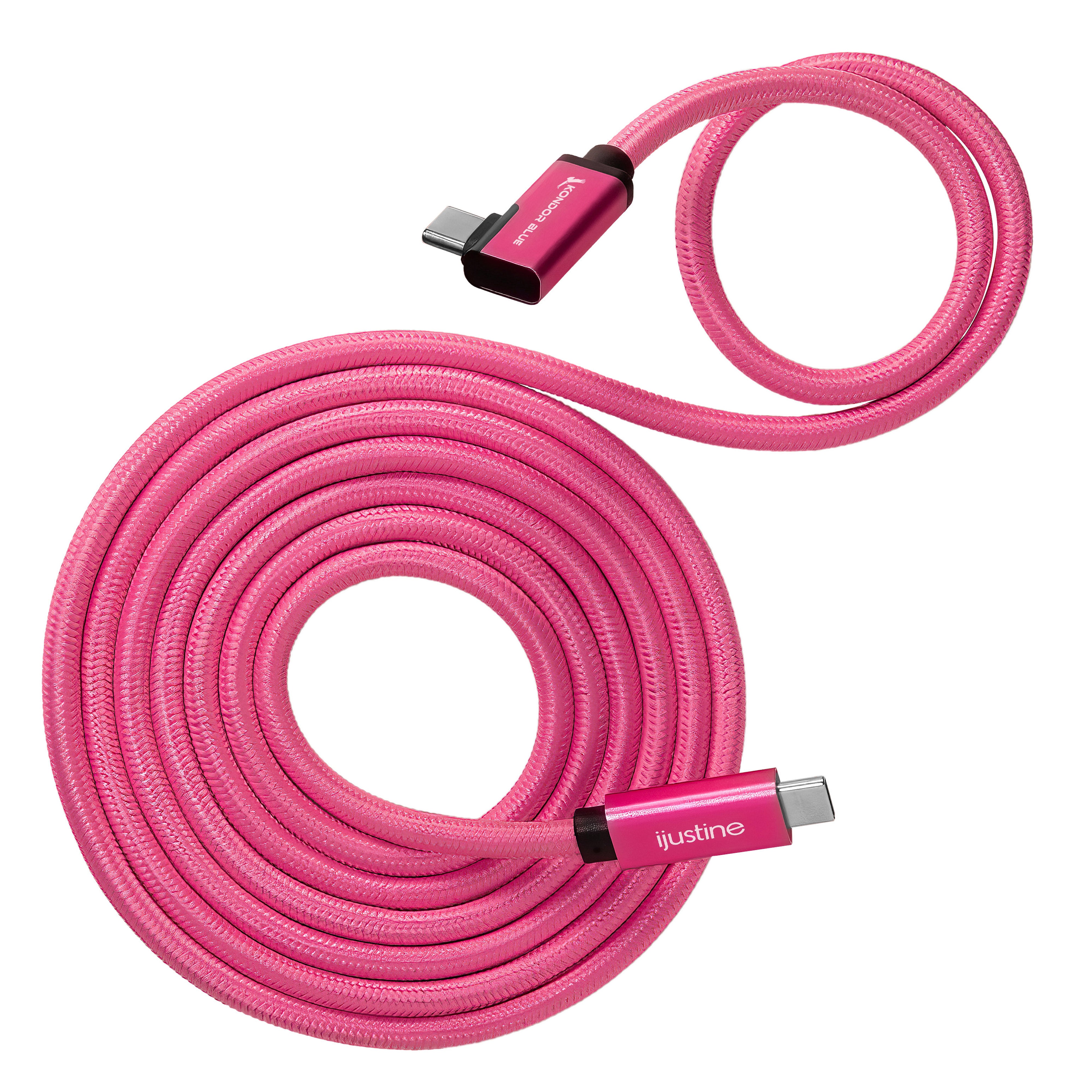 iJustine Pink USB C 3.2 Data and Charging Cable 10Gb/s Data Speed & 100W Power Delivery