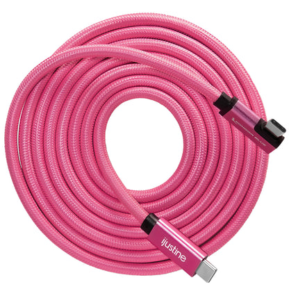 iJustine Pink USB C 3.2 Data and Charging Cable 10Gb/s Data Speed & 100W Power Delivery
