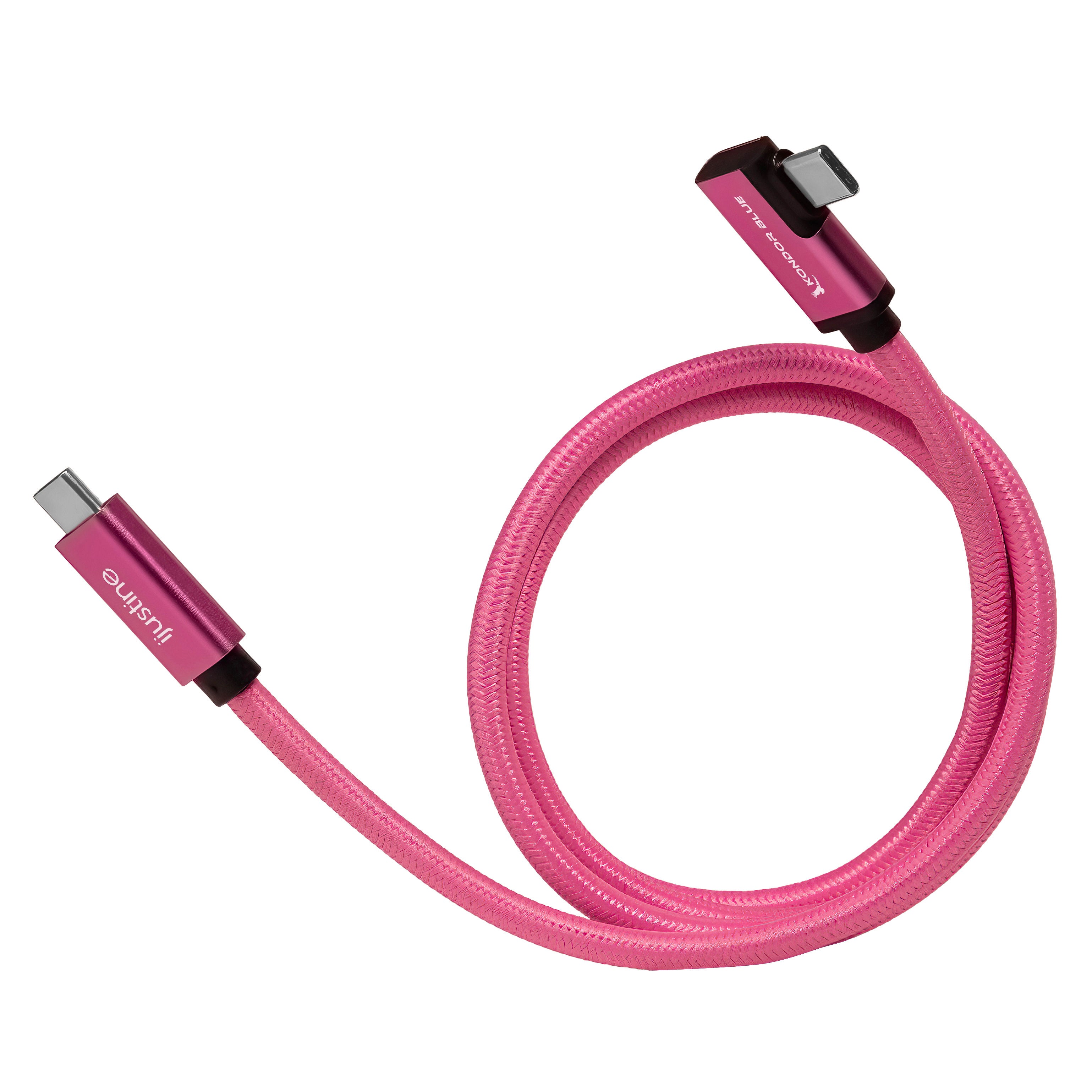iJustine Pink USB-C 3.1 Gen 2 Cable 100W 10Gbps | Kondor Blue