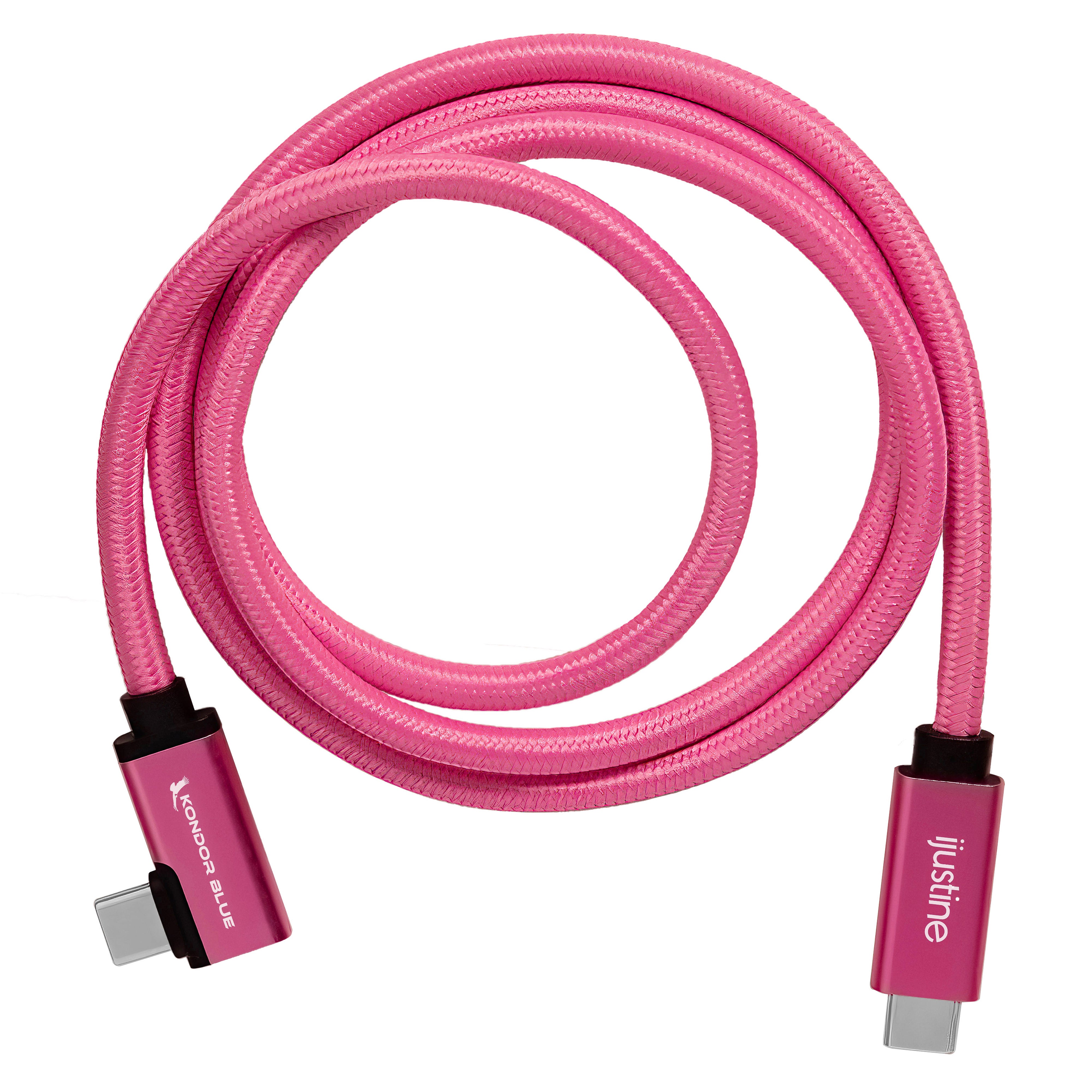 iJustine Pink USB-C 3.1 Gen 2 Cable 100W 10Gbps | Kondor Blue