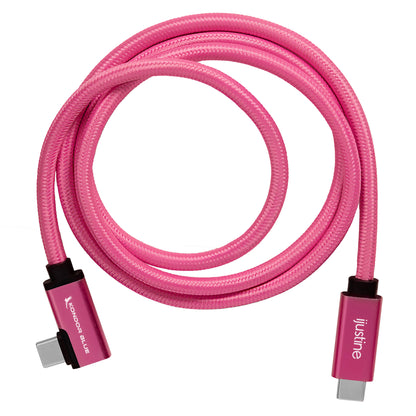 iJustine Pink USB C 3.2 Data and Charging Cable 10Gb/s Data Speed & 100W Power Delivery