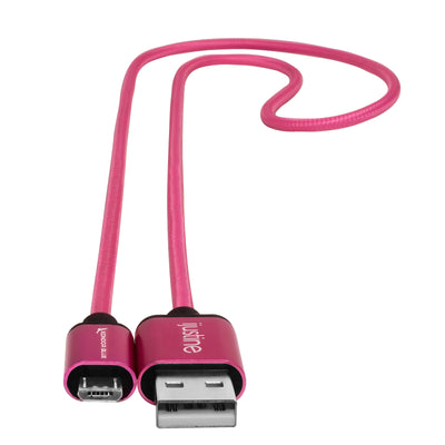 iJustine Pink USB A to Micro USB Fast Charging Data Cable
