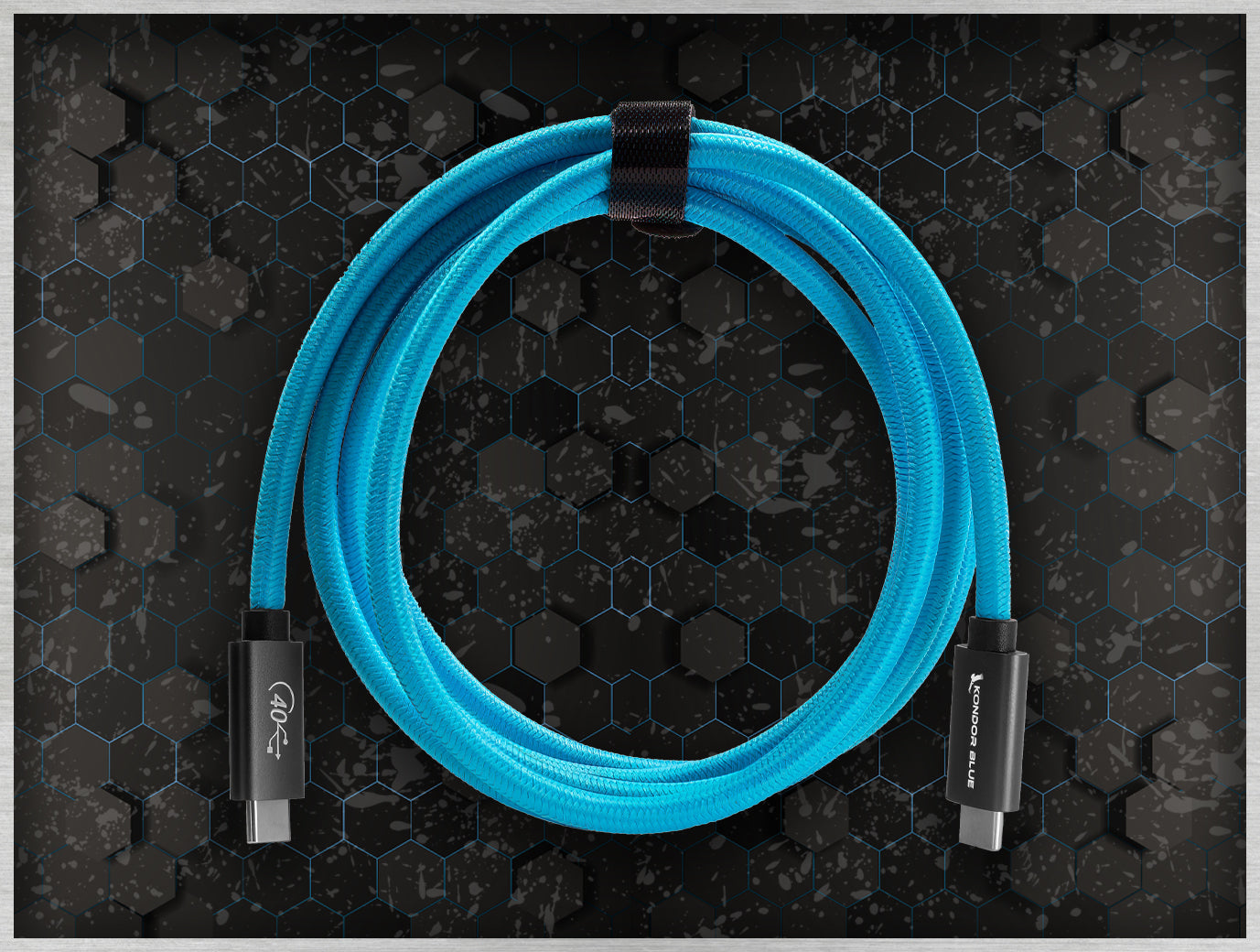Kondor Blue Thunderbolt 4 USB-C Cable, 3ft - Kondor Blue