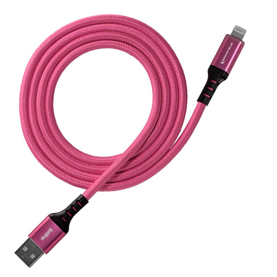 iJustine Pink Lightning Cable for iPhone Charging & Sync USB-C & USB-A (1 Meter/3.3FT)